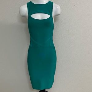 Bebe Kelly Green Bodycon Bandage Dress Size Small